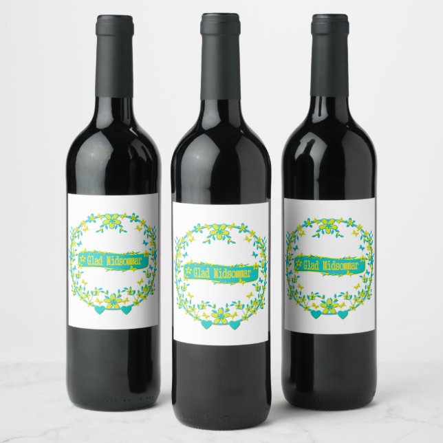 Rótulo De Garrafa De Cerveja design escandinava, Glad Midsommar (Garrafas)