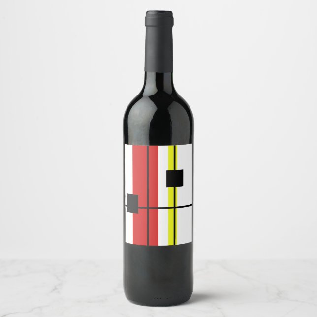 Rótulo De Garrafa De Cerveja Design geométrica (Frente)