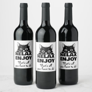 Rótulo De Garrafa De Cerveja Design Minimalista de Gatinho Fofo - GATO 1