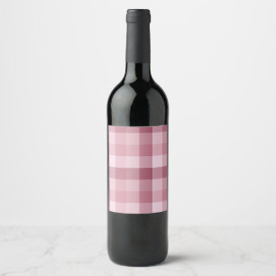 Rótulo De Garrafa De Cerveja Design Xadrez Gingham Rosa