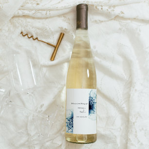 Rótulo De Garrafa De Cerveja Destino Náutico Azul Casamento de