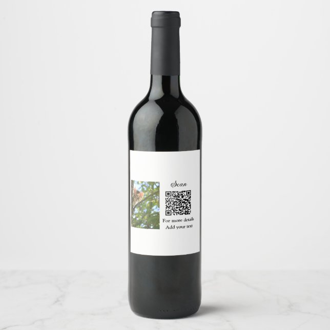 Rótulo De Garrafa De Cerveja Detalhes simples do nome do animal QR código adici (Frente)
