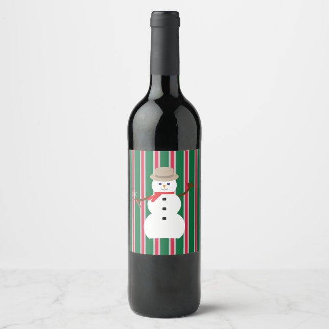 Rótulo De Garrafa De Cerveja Detetive Snowman de Natal divertido e Rico (Frente)