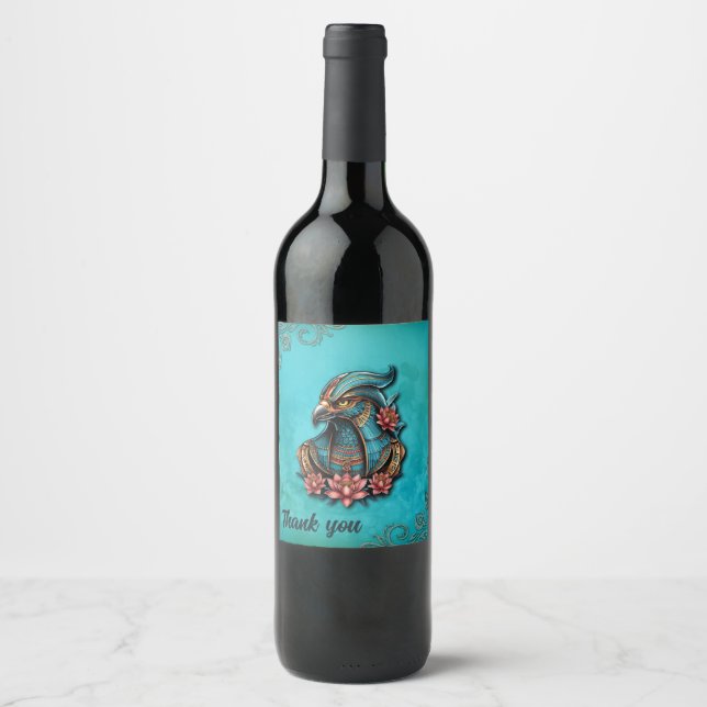 Rótulo De Garrafa De Cerveja Deus do Falcão Egípcio. (Frente)