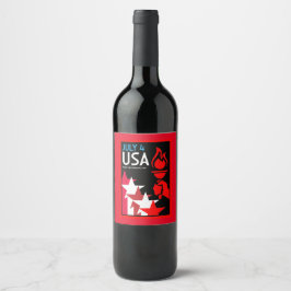 Rótulo De Garrafa De Cerveja Dia da Independência Americana
