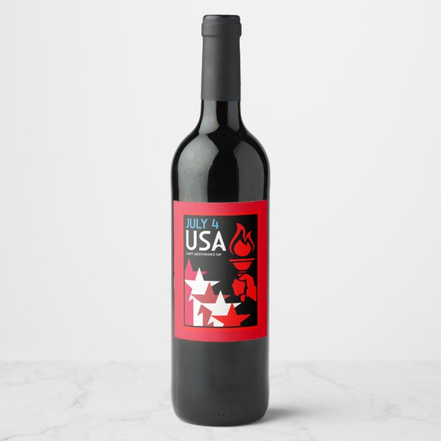 Rótulo De Garrafa De Cerveja Dia da Independência Americana (Frente)