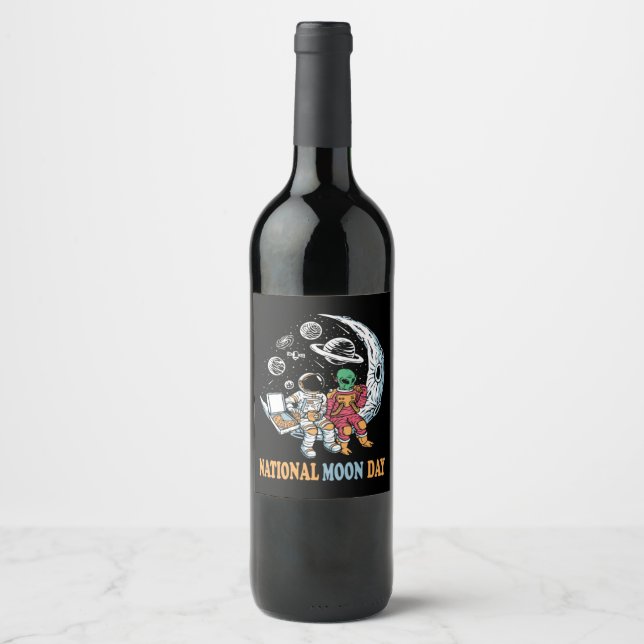 Rótulo De Garrafa De Cerveja Dia da Lua Nacional Essencial (Frente)