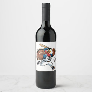 Rótulo De Garrafa De Cerveja Dia de Ação de Graças Turco Batter Gobbler