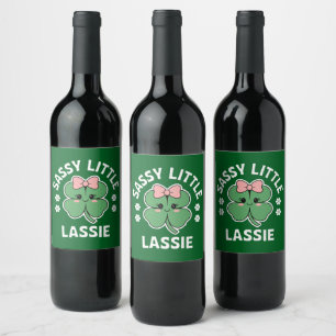 Rótulo De Garrafa De Cerveja Dia de São Patrício Garotinha Sassy Little Lassie