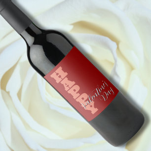 Rótulo De Garrafa De Cerveja Dia Feliz dos Namorados Terracotta Red Velvet