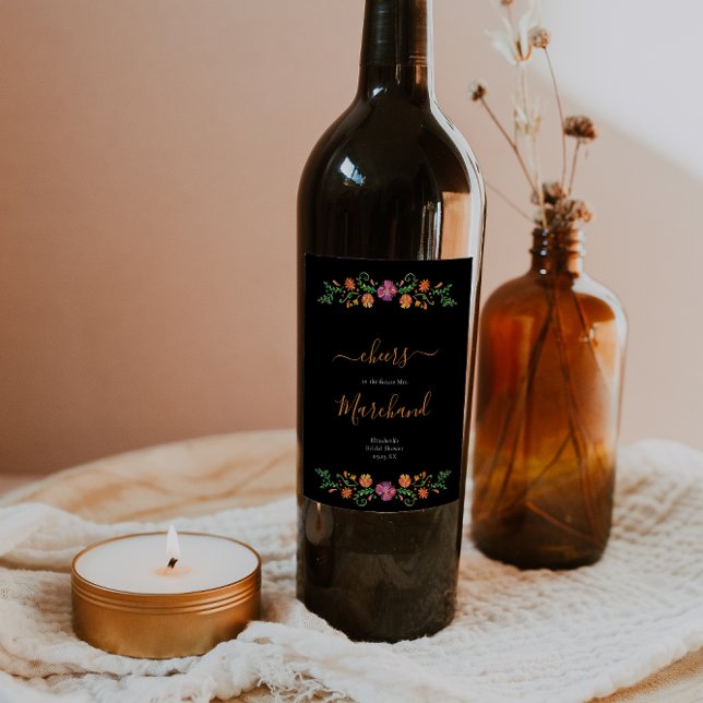 Rótulo De Garrafa De Cerveja Dia Floral do Chá de panela Morto (Criador carregado)