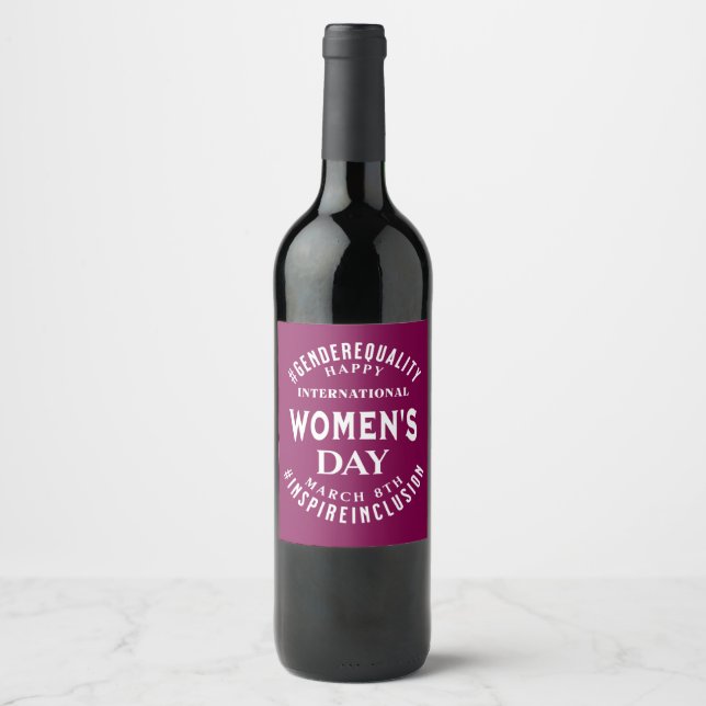 Rótulo De Garrafa De Cerveja Dia Internacional da Mulher | 8 de Março Igualdade (Frente)