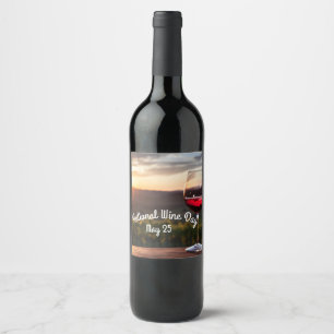 Rótulo De Garrafa De Cerveja Dia Nacional do Vinho