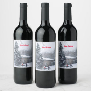 Rótulo De Garrafa De Cerveja Dias de inverno Merecem Rótulo de Vinho de Reserva