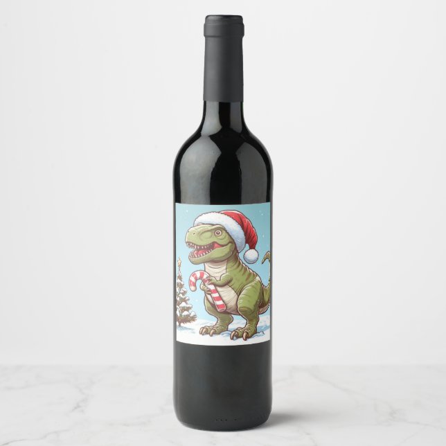 Rótulo De Garrafa De Cerveja Dinossauro candi doce de Natal (Frente)