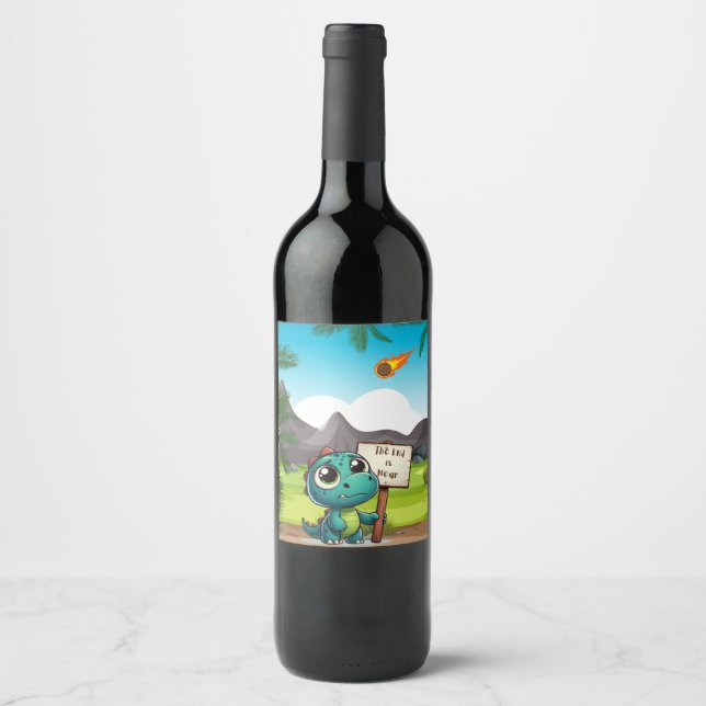 Rótulo De Garrafa De Cerveja dinossauro fofo e engraçado (Frente)