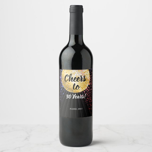 Rótulo De Garrafa De Cerveja DISCO, RÓTULO DO VINHO - aplaude anos! (Frente)