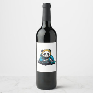 Rótulo De Garrafa De Cerveja DJ Kawaii Panda