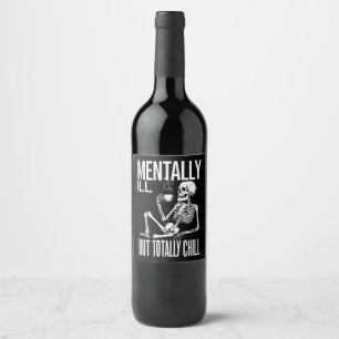 Rótulo De Garrafa De Cerveja Doente Mental Mas Roupa de Halloween Totalmente De