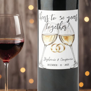 Rótulo De Garrafa De Cerveja Dois Óculos Piscantes 50º Aniversário de Casamento