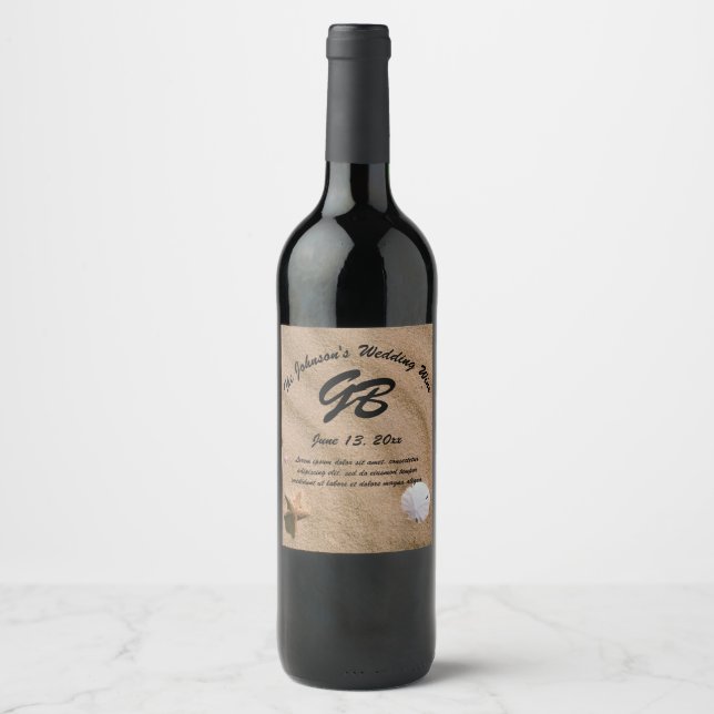 Rótulo De Garrafa De Cerveja Dólar de Areia de Praia Estrela do Mar (Frente)