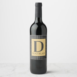 Rótulo De Garrafa De Cerveja Douglas Tartan Monograma D 
