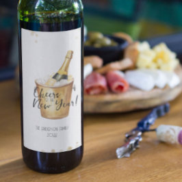 Rótulo De Garrafa De Cerveja Dourada Confetti anima-se ao Ano Novo