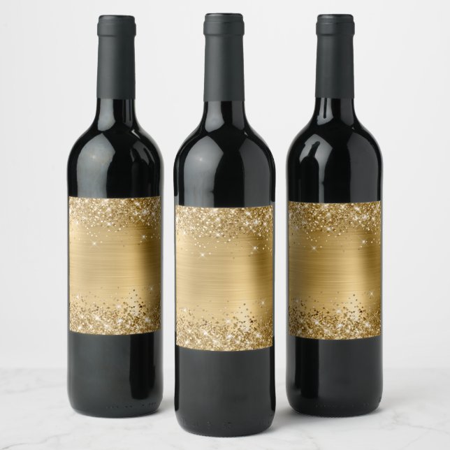 Rótulo De Garrafa De Cerveja Dourado Brilhante Sem Texto (Garrafas)