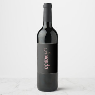 Rótulo De Garrafa De Cerveja Dourado negro e Rosa personalizado