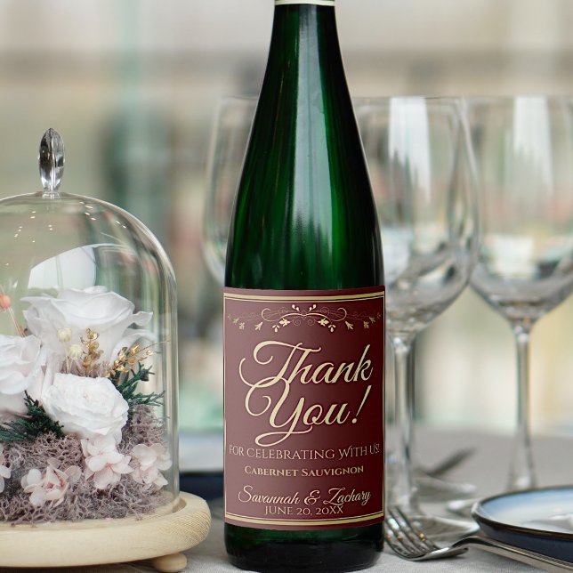 Rótulo De Garrafa De Cerveja Dourado no casamento elegante de Auburn Brown Obri (Criador carregado)