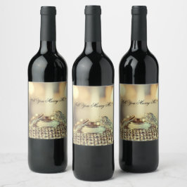 Rótulo De Garrafa De Cerveja Dourado Você Irá Casado-Me Script De Proposta