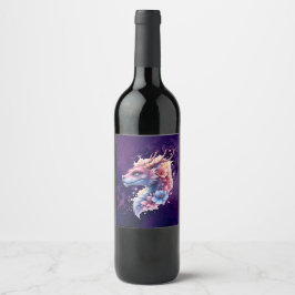 Rótulo De Garrafa De Cerveja Dragão Guardião Gentil.