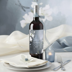 Rótulo De Garrafa De Cerveja Dragonfly Floral Sweet 16 Obrigado Azul ID1310