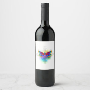 Rótulo De Garrafa De Cerveja Dragonfly Poligonal