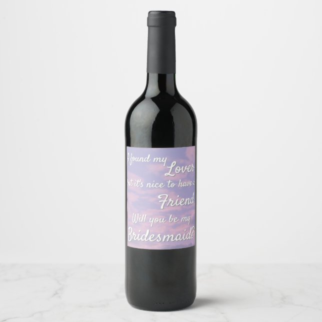 Rótulo De Garrafa De Cerveja Dream Clouds Lover Bridesmaid Proposta (Frente)