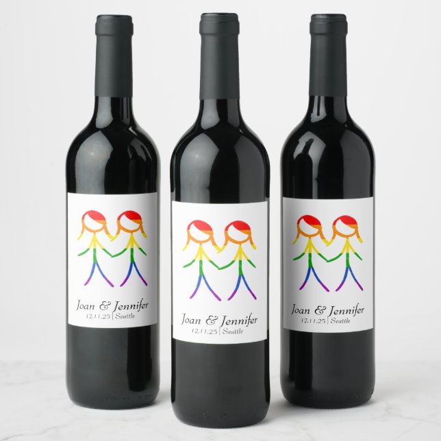 Rótulo De Garrafa De Cerveja Duas Brides Rainbow Love (Garrafas)