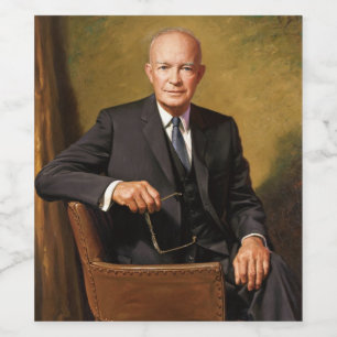 Rótulo De Garrafa De Cerveja Dwight Eisenhower Presidente da Casa Branca Retrat
