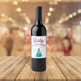 Rótulo De Garrafa De Cerveja É Frio Lá Fora Árvore de Natal Aquarela