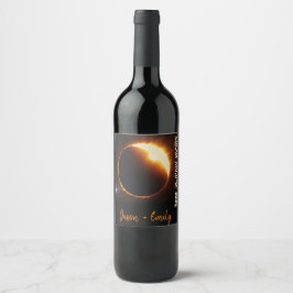 Rótulo De Garrafa De Cerveja eclipse solar texto realista e editável