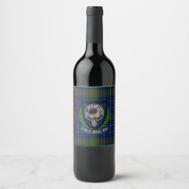 Rótulo De Garrafa De Cerveja Edmonstone Scottish Clan Tartan & Crest
