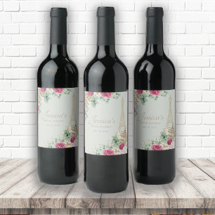 Rótulo De Garrafa De Cerveja Eiffel Tower Paris Mint Green Chá de panela