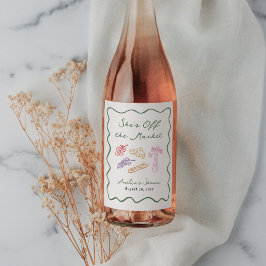 Rótulo De Garrafa De Cerveja Ela está fora do mercado e desenha a mão branca