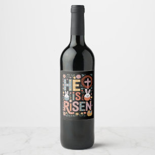 Rótulo De Garrafa De Cerveja Ele é o Jesus Ressuscitado Floral Coelhinho da Pás