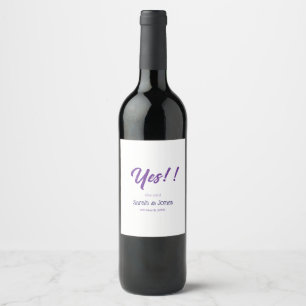 Rótulo De Garrafa De Cerveja Ele perguntou ela disse sim noivado simples roxo b