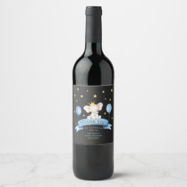 Rótulo De Garrafa De Cerveja elefante de giz preto para chuveiro de bebê menino