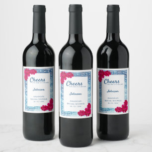 Rótulo De Garrafa De Cerveja Elegância Grecian de Aquarela + Chá de panela rosa