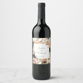 Rótulo De Garrafa De Cerveja Elegant Floral Personalized Wedding Bottle Labels