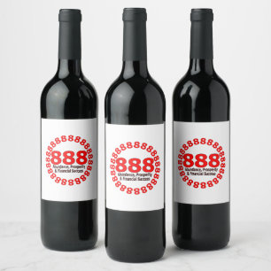 Rótulo De Garrafa De Cerveja Elegante 888 Número do Anjo Rótulo da Frasco do Vi