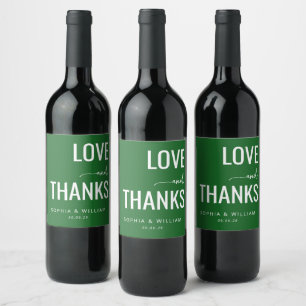 Rótulo De Garrafa De Cerveja Elegante Amor Verde Agradecimento