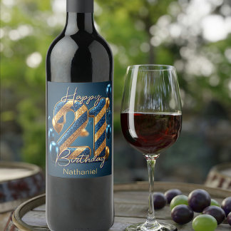 Rótulo De Garrafa De Cerveja Elegante aniversário de 21 anos de distribuição az